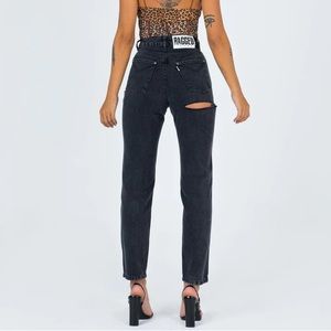 Princess Polly Ragged Priest Butt Cut Jeans